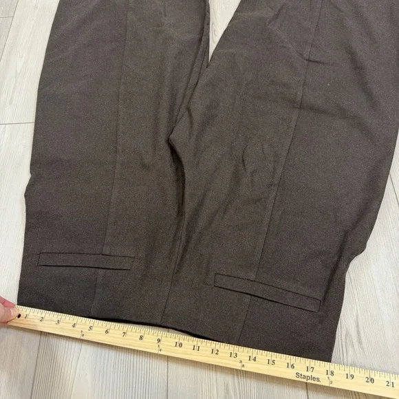 Lot Of 2 L'Eicnecra Casual Women's 36x23 Wool Cropped Pants Wide Leg Brown Gray